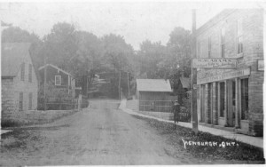 Main St. Newburgh, ON CIRCA 1908 Courtesy Lennox & Addington Historical Society,  Jones Collection